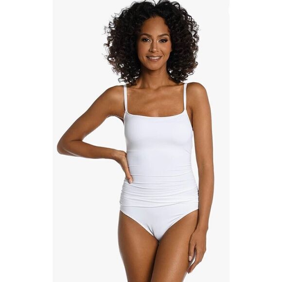 La Blanca Island Goddess Rouched Body Lingerie Mio One Piece Swimsuit - Picture 1 of 6